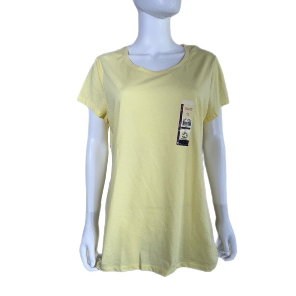 No Boundaries Light Yellow Basic Short Sleeve Tee - Picture 1 of 7